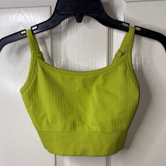 H&M Tops - H&M Bright Green Ribbed Crop Top
